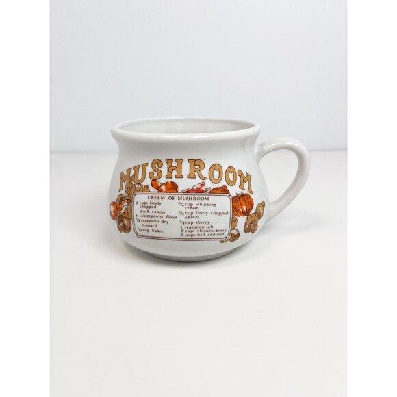 Vintage mushroom soup mug - with cream of mushroom recipe - Picture 1 of 8